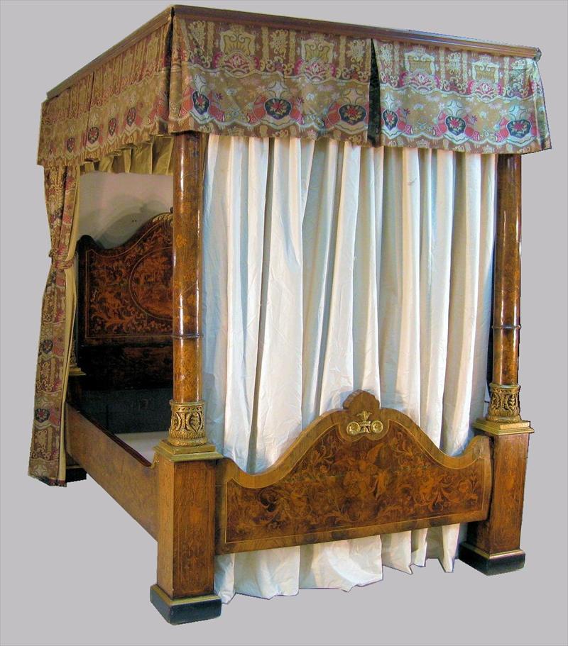 Feb11-4981Fine Dutch Marquety Queen Size Tester Bedstead, Late 18th C7029