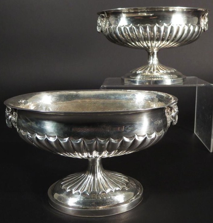 Pair George III Sterling Silver Urns, 1763. Sold For $2,700