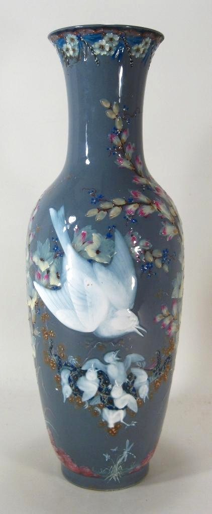 Porcelain Vase Decorated In Pate-sur-Pate By J. Gely, Late 19th C, Sold For $14,401