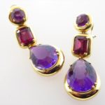 18K Yellow Gold And Semi-Precious Stone Drop Earrings. SOLD FOR $1,920