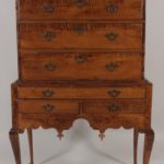Queen Anne Tiger Maple 2-Part Highboy, American, 18th C. Sold For $3,625