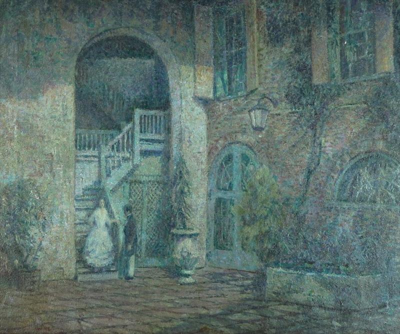 Wilson Irvine, Am., 1869-1936, Evening, Brulatour Courtyard, New Orleans, 1927-28. Sold For $6,812