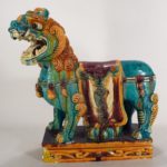 Large Chinese Polychromed Ceramic Foo Lion, C. 1900