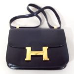 Vintage Hermes Black Leather Purse. Offered In LCA’s Thankgiving Holiday Auction.