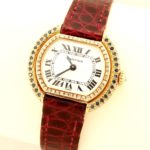 18K Gold Cartier Paris Diamond & Sapphire Ladies Watch. Sold For $3,750
