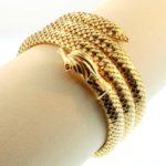 18K Gold Serpent Stretch Bracelet. Sold For $3,000