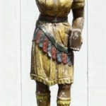 19th C. Wood Carved Cigar Store Indian Maiden. Sold For $4,875