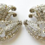 4. Lot 100. Pair Of Cartier Diamond Brooch Clips, From The Estate Of Rosalie Coe Weir. Sold For $29,900 ($20,000-25,000)