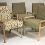 5 Art Deco Oak Arm Chairs, Samuel Marx, C.1950. Sold For $6,240