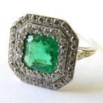 7. Lot 93. Tiffany & Co. Emerald And Diamond Dinner Ring. Sold For $10,075 ($2,000-4,000)