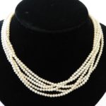 8. Lot 90. 5-strand Natural Pearl Necklace With Diamond Clasp. Sold For $8,775 ($800-1,200)