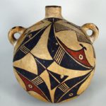 Acoma Polychromed Pottery Canteen, Native American, 19th-20th C. Sold For $1,037.