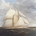 American, 19th C, Yacht Under Full Sail, Oil On Canvas. Sold For $7,812.
