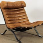 Arne Norell Midcentury Modern Leather Lounge Chair. Sold For $2,625