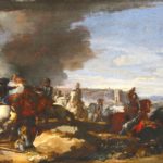 Attr. Jacques Courtois, French, 1621-1676, Battle Scene – Christians & Turks, Oil On Canvas. Sold For $13,800.