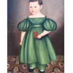 Attr. Joseph Whiting Stock, American, 1815-1855, Child In Green Dress, Oil On Canvas. Sold For $12,000.