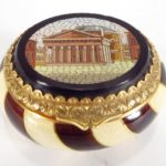 Austrian 18K Gold Guilloche Micromosaic Box. Sold For $2,375