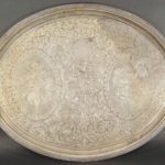 Ball, Black & Co. Coin Silver Presentation 2-Handled Large Oval Tea Tray, New York, 1851-1876. To David Watts, 1862. Sold For $21,600.