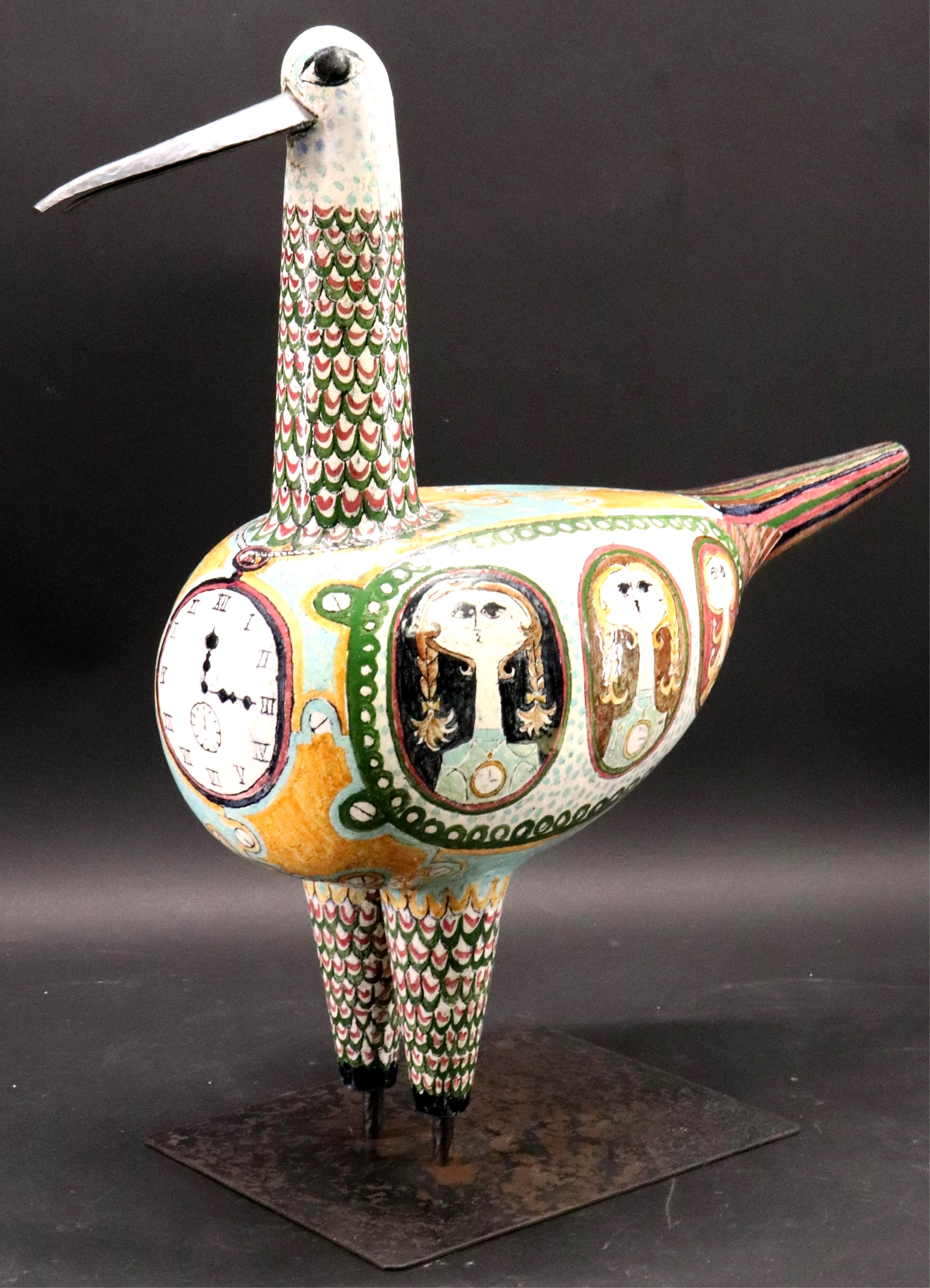 Birger Kaipiainen, Finnish, 1960’s Stoneware And Metal Curlew Bird Sculpture. Sold For $31,200