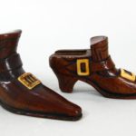 Carved Wood Shoe Form Snuff Boxes, English-American, C. 1790’s, Jean Pierre Blanchard Sold For $1,750.