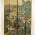 Chinese 4-Panel Screen, Paint On Silk, River Scene, Sold For $3,875