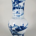 Chinese Baluster Shaped Blue And White Porcelain Vase. Sold For $24,000.