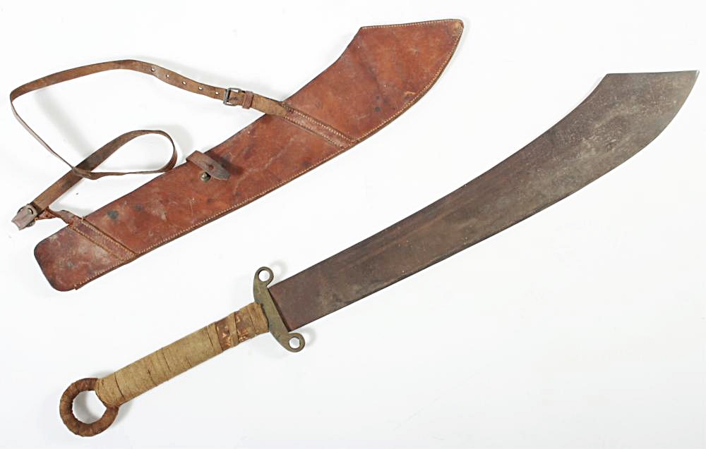 Chinese Dadao Executioners Sword And Scabbard. Sold For $12,350