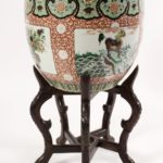 Chinese Porcelain Jardiniere, Famille Verte Colors. Sold For $4,875