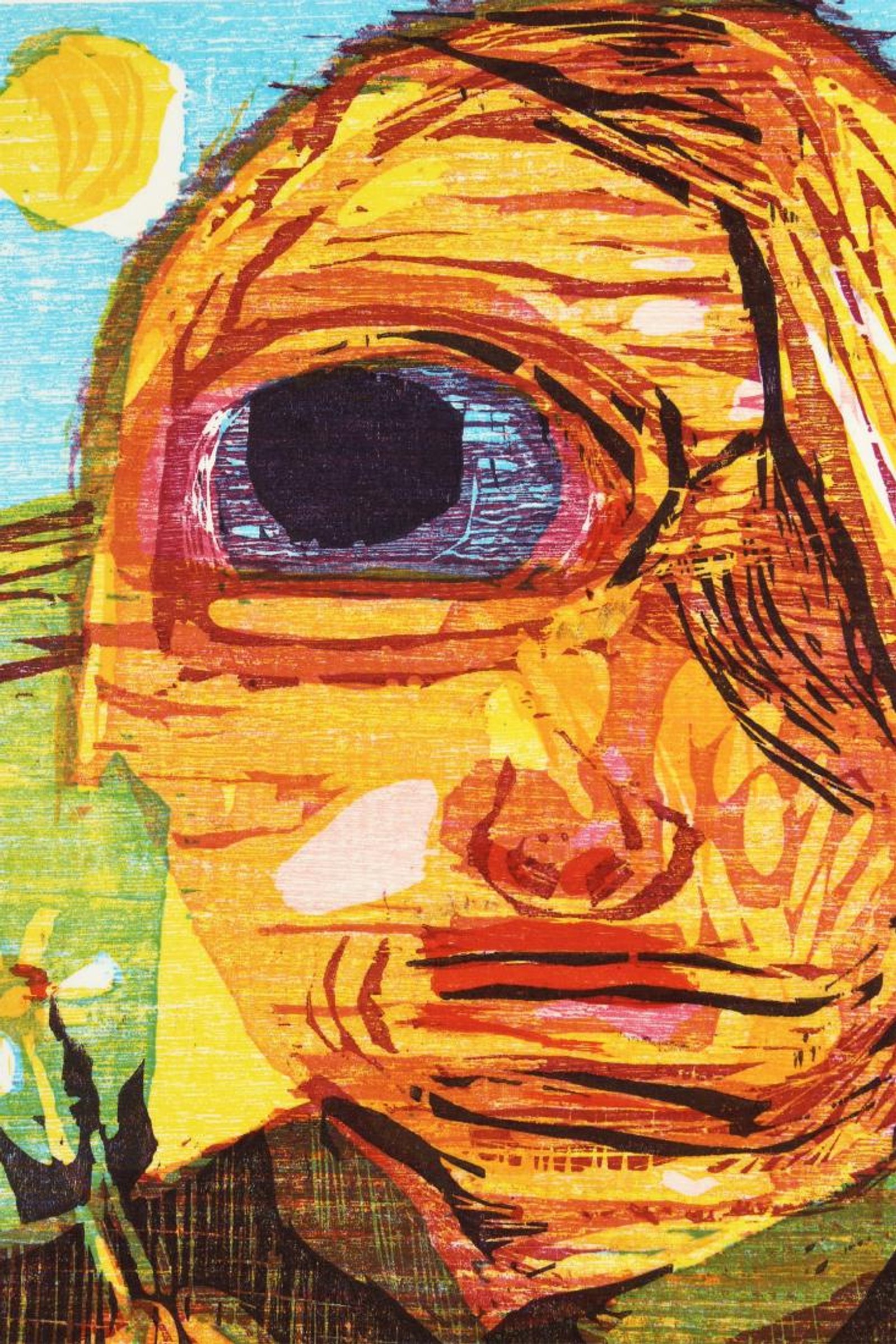 Dana Schutz, B.1976, Untitled (One Eyed Girl) Print. Sold For $3,625