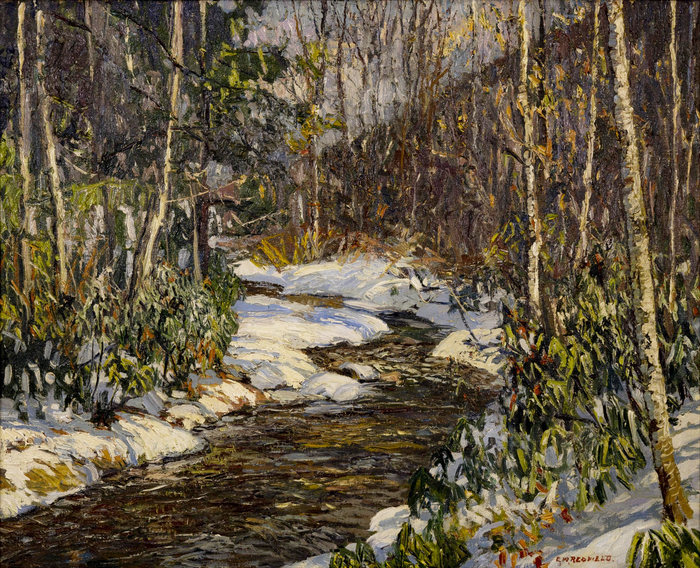 Edward Willis Redfield (American, 1869-1965) Woodland Brook, Ca. 1915. Sold For $168,750 At Partner Capsule Gallery Auction