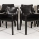 Eight Mario Bellini Cab Black Leather Armchairs, Sold For $5,625