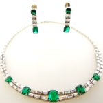 Emerald, Diamond And Platinum Necklace & Earrings. Sold For A Combined Price Of $56,250.