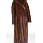 Full Length Brown Mink Fur Coat. Sold For $1,750.
