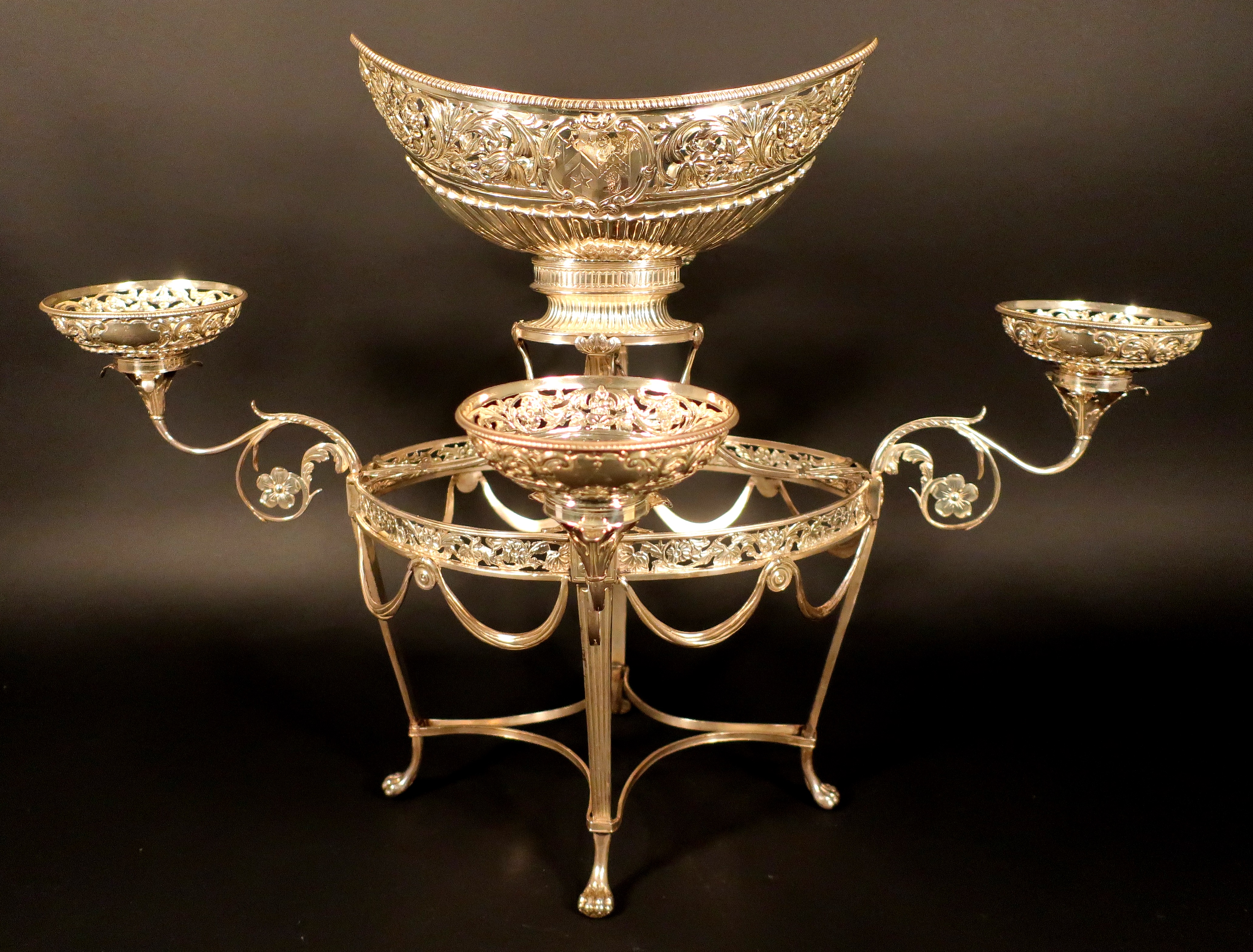 George III Sterling Epergne By William Pitts, London 1800. Sold For $4,875