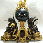 Gilt Bronze Striking Globe Face Mantel Clock, 19th-20th C. Sold For $5,875.