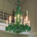 Immense Nesle Emerald Green Glass 18 Light Chandelier. Sold For $12,500