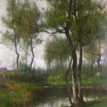 John Francis Murphy, American, 1853-1921, ‘Woodland Brook’, Oil On Canvas. Sold For $18,600.