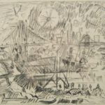 John Marin, Cape Split, Maine, 1875-1953, ‘Brooklyn Bridge’, Etching. Sold For $39,600.