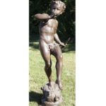 Large Bronze Bacchante On Wineskin Playing Flute. Sold For $6,093