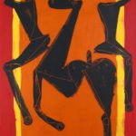 Marino Marini, 1901-1980, ‘Giocolieri E Cavallo’, Gouache On Paper On Canvas. Sold For $82,200.