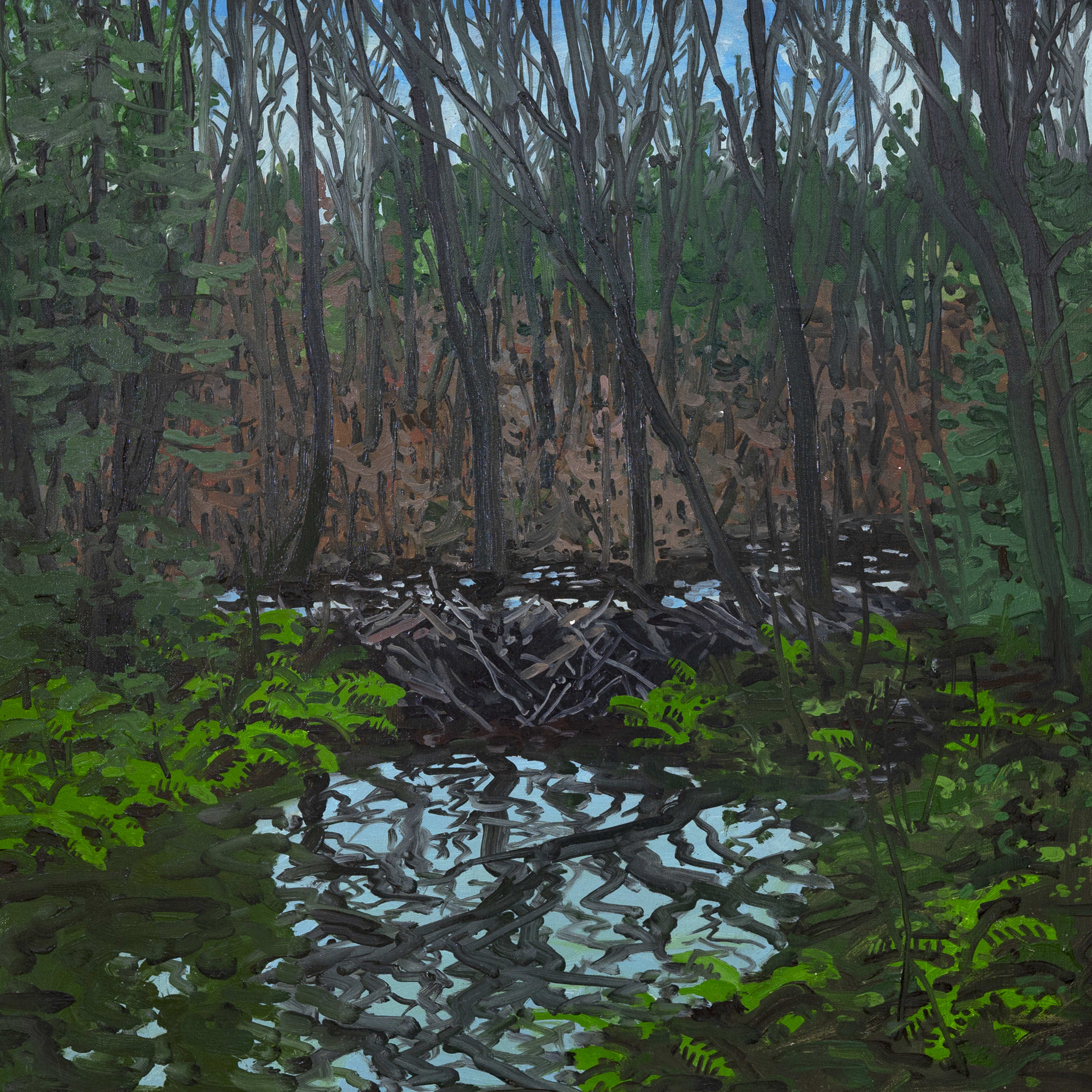 Neil Welliver, (American, 1929-2005) Beaver Pond. Sold For $22,500 At Partner Capsule Gallery Auction