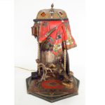 Orientalist Cold-Painted Bronze Table Lamp, Viennese, Late 19th C., Man Smoking In Tent Being Entertained. Sold For $9,131.