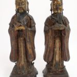 Pair Of Chinese Ming Dynasty Bronze Daoists. Sold For $12,500