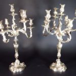 Pair Of Christofle Sterling Silver Seven Arm Candelabra. Sold For $11,562.