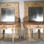 Pair Of Italian Carved & Painted Marble Top Console Tables, 18th C. Sold For $23,400.