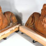 Pair Of Large Terracotta Recumbent Figures Of Lions, Probably Italian, 19th-20th C. Sold For $10,968.