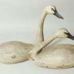 Pair Of Large White Painted Swan Decoys, 20th C.; Thomas Langan, Roslyn Harbor, NY. Sold For $2,941.