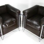 Pair Of Le Corbusier Leather & Chrome Arm Chairs, Atelier Int’l Ltd., Cassina. Sold For $7,812.