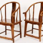 Pair Of Ming Style Horseshoe Back Arm Chairs. Sold For $18,750