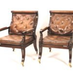 Pair Of Regency Style Library Chairs- From TV Show Penny Dreadful. Sold For $3,875